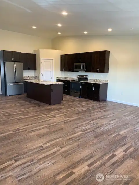 Open concept kitchen and dining area
