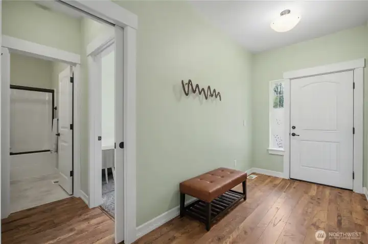 Just off of the entry is a full bath and first bedroom just off to the right.