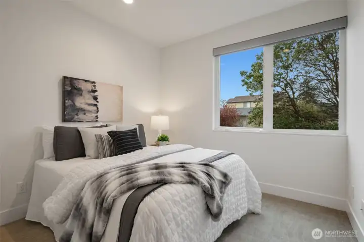 Bedroom #2 down the hall with a double closet and its own mini-split.