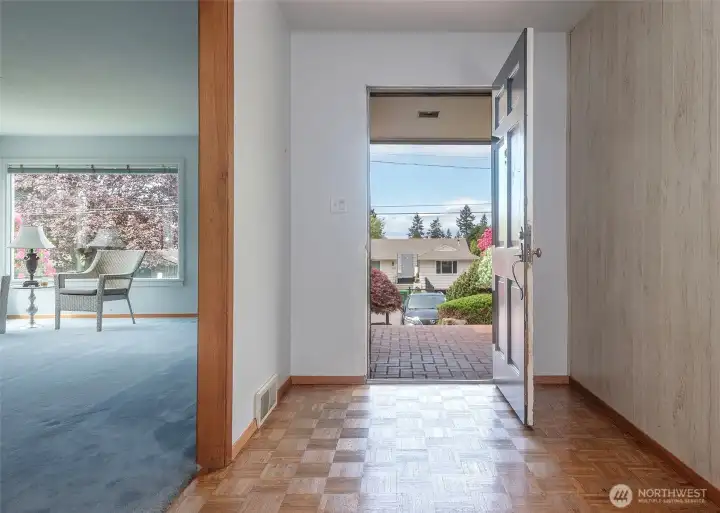 Parquet entry.