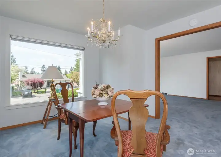 Dining room looking west.