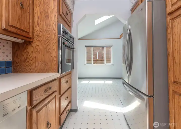 Kitchen to eating space.