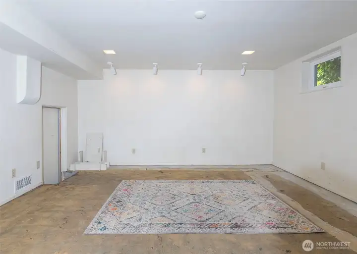 Lower level Rec Room with access to storage and utlities.