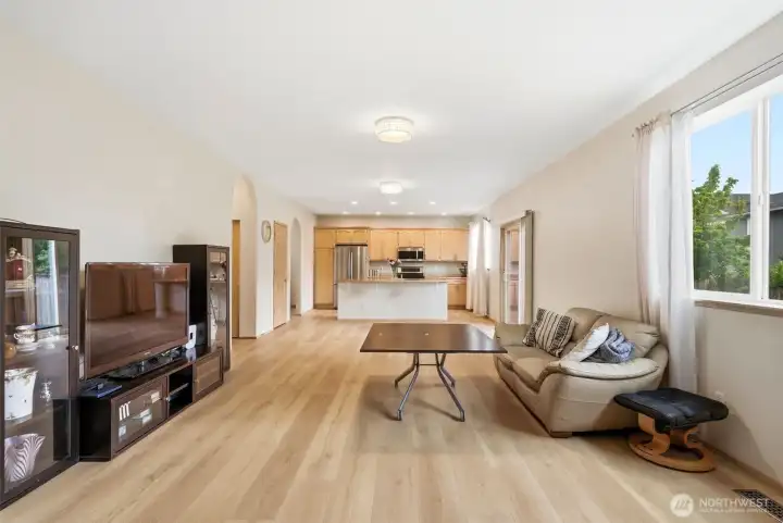Open concept living room and kitchen