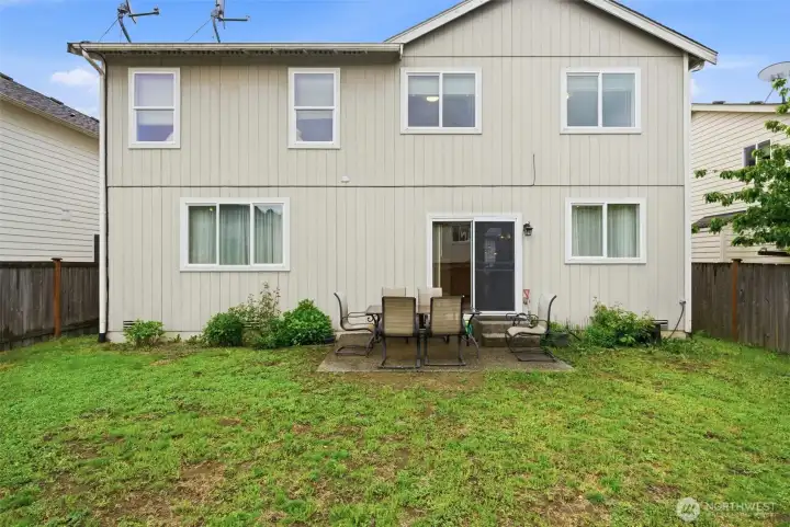 Good size flat backyard