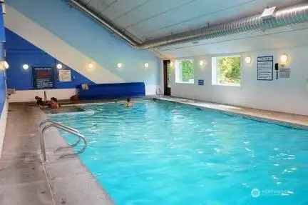 One of two pools at the clubhouse and rec building.