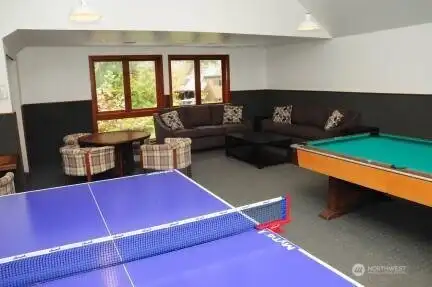 Gameroom at the rec building.  Indoor and outdoor sport courts.