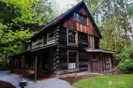 Historic log cabin, built in 1898 and moved to Snowater site in the 60's.