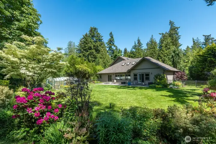 Looking back towards the house from the gardens.