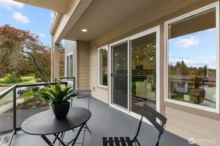 Deck with handrail