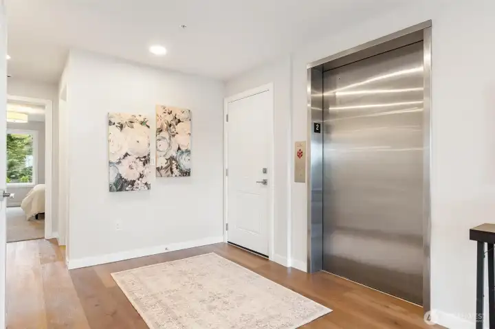 Elevator arrives in living room