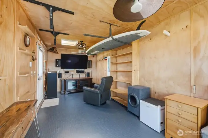 Boathouse with heat and surround sound