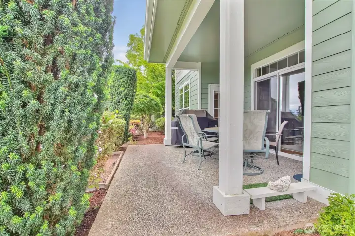 Back patio with room to dine and enjoy the views
