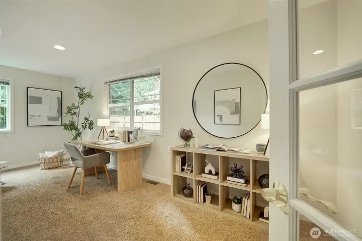 Down the hall on main floor -- the quiet quarters that could be your office, guest room or 4th bedroom