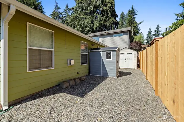 Need extra storage? No problem, these 2 storage sheds hold lots!  Plus don't miss the newly installed back CEDAR fence!