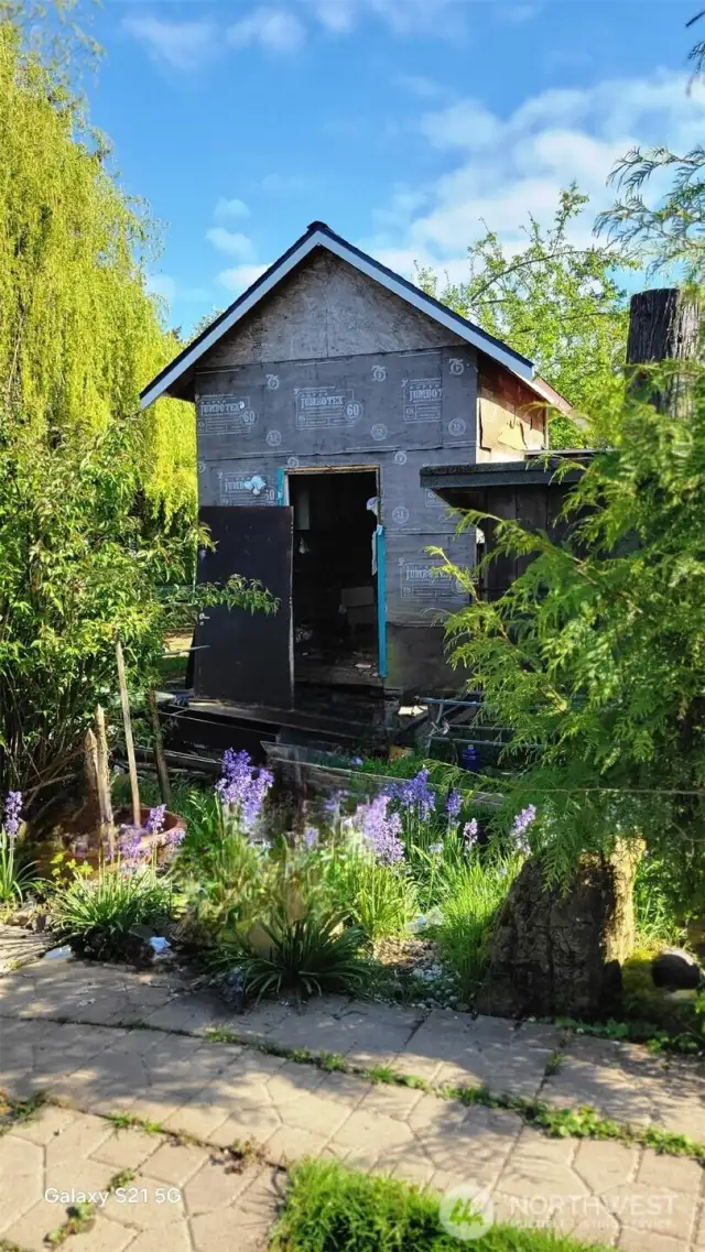 Backyard Large shed.