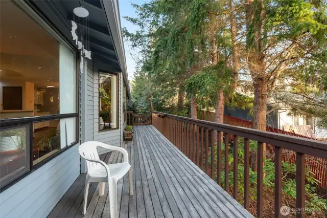 Another shot of the back deck. A gate at the end leads you down to the trails throughout the community.