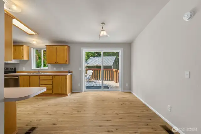 Dining off Kitchen with slider to the back deck
