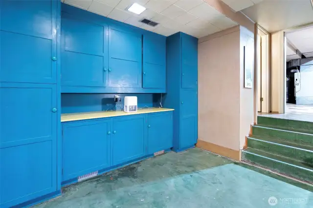 To the basement - storage galore down here and plenty of space for your workshop.