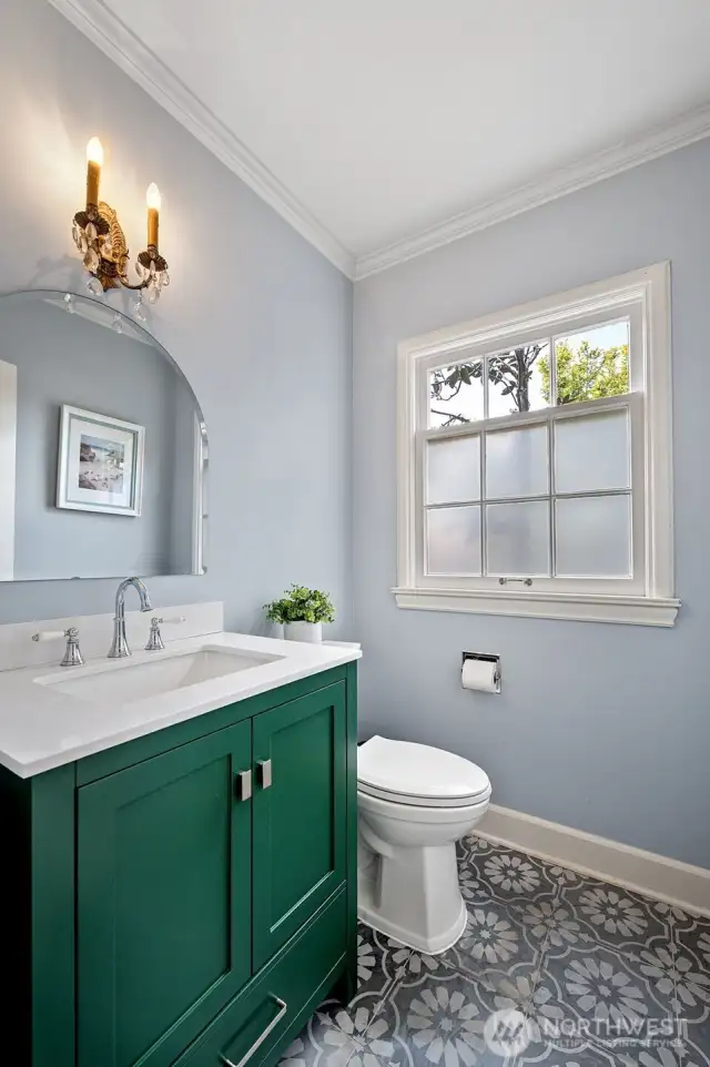 Updated powder room on the main.