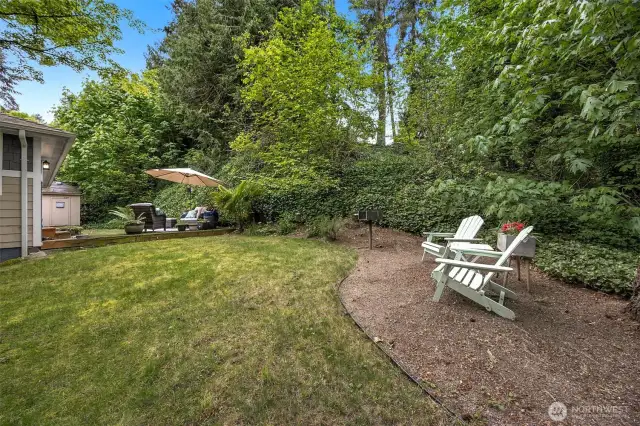 Backyard with built in BBQ