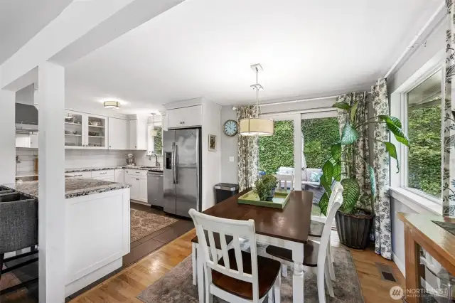Dining room with slider to back yard
