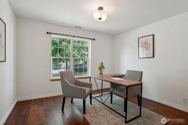 3rd bedroom or office has engineered hardwoods