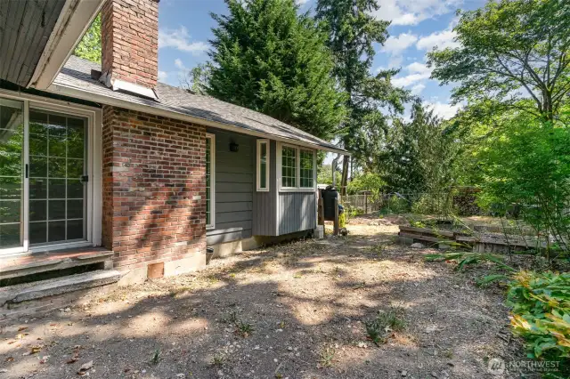 Plenty of opportunity for building a deck off of the family room.