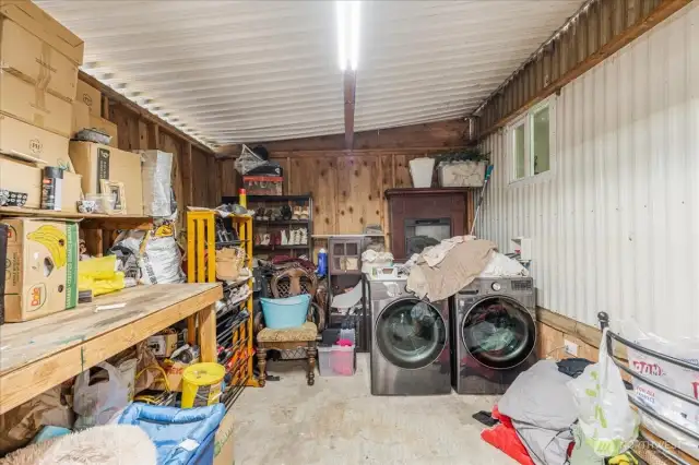 Washer and Dryer in attached shed.
