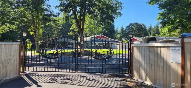 Private entry with cedar fence that fully enclosed property