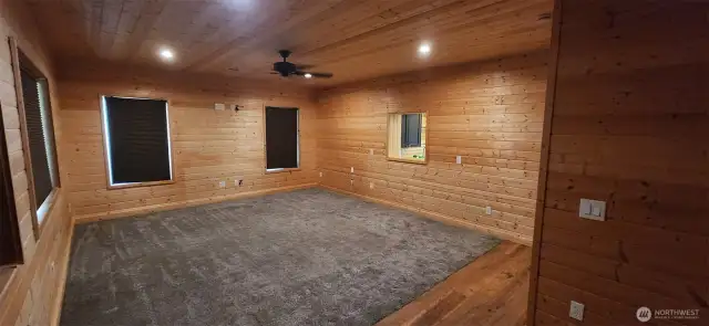 Family room with pass through access to kitchen