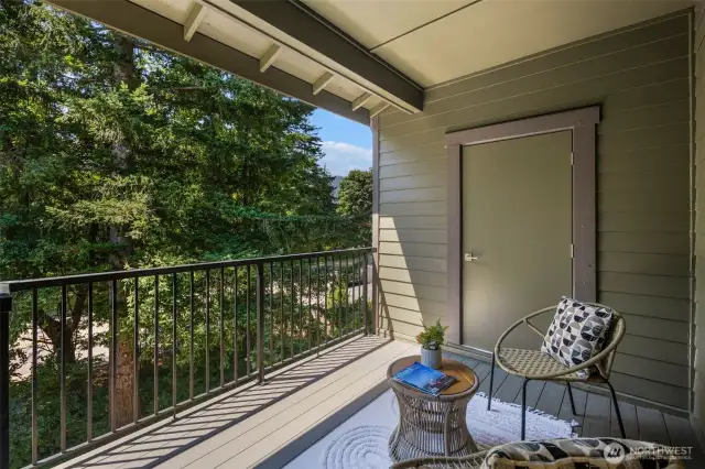 Private patio with storage