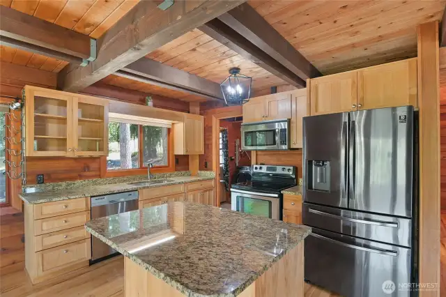 kitchen with granite island