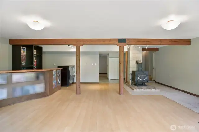 Full basement, custom bar