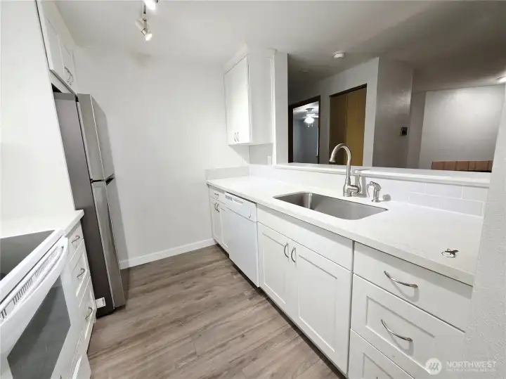 Quartz countertops for a clean design.