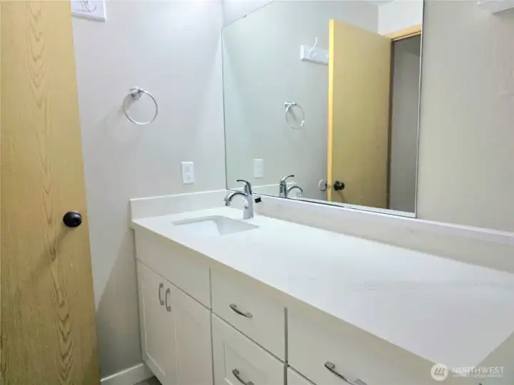 Quartz countertops for clean design.