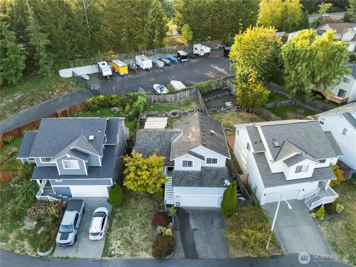 RV parking behind house