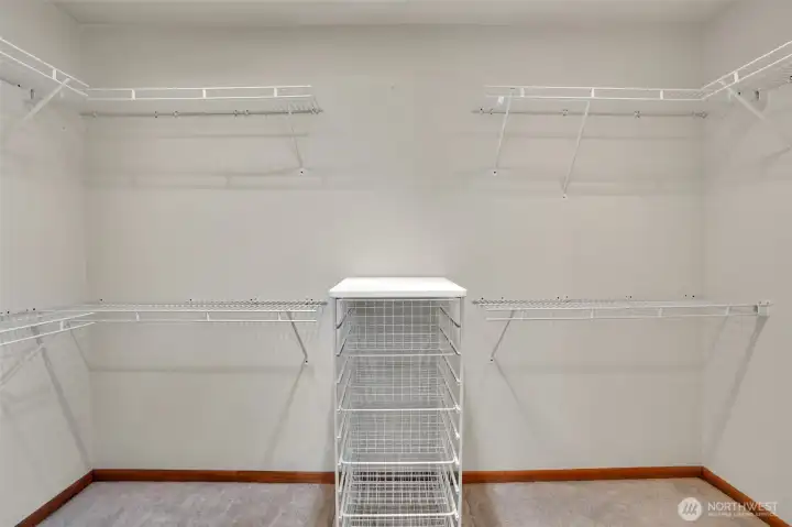 Walk in closet off of primary bath