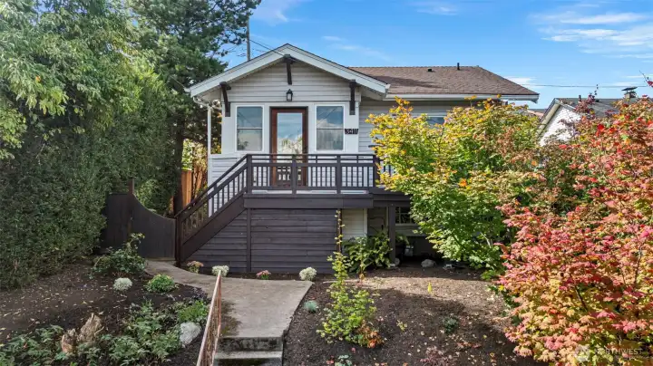 Welcome home! Front exterior with private porch.