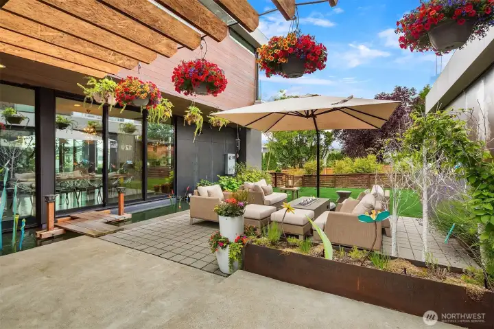Gorgeous outdoor living space with covered and uncovered patio