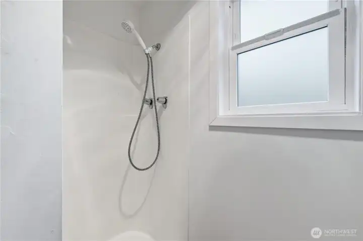 3/4 bath shower on main level