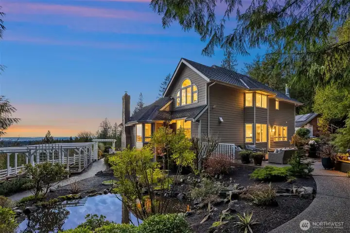 Beautiful sunsets and reflections in the pond.