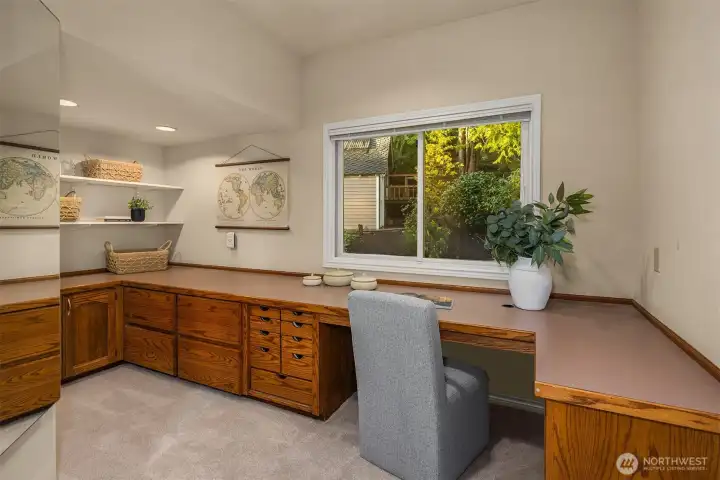 The office on the main floor has brand new carpeting.