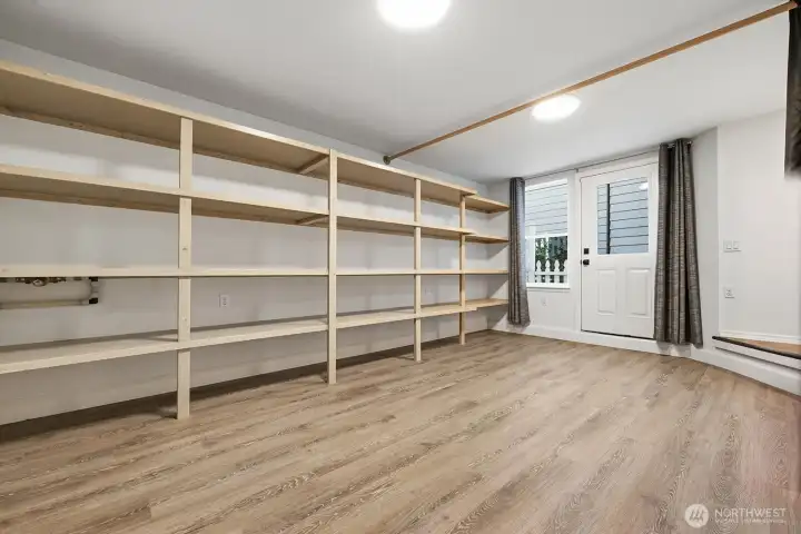 233+ SF finished storage room with exterior entry, equivalent to a 1-car garage perfect for all your belongings.