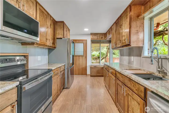 Kitchen with stainless steel appliances