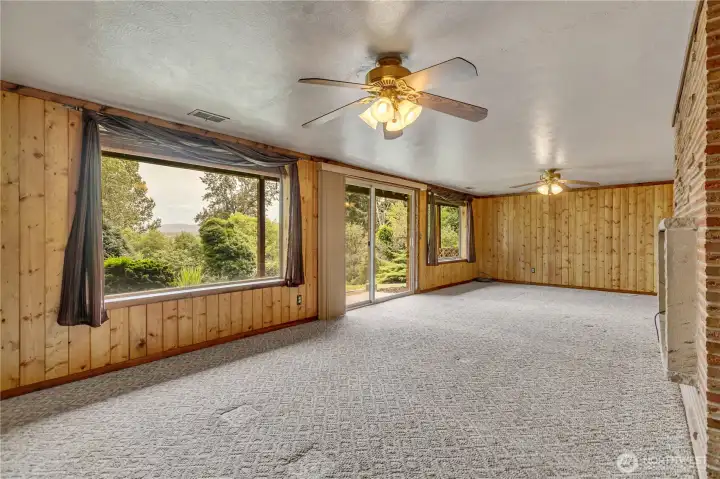 Ceiling fan downstairs for added comfort