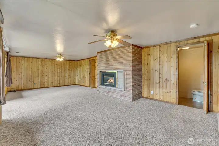 Second fireplace in downstairs living room