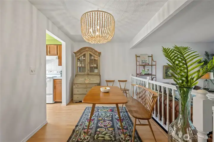 eatng are. ceiling light can be sold as option.Part of staging decor