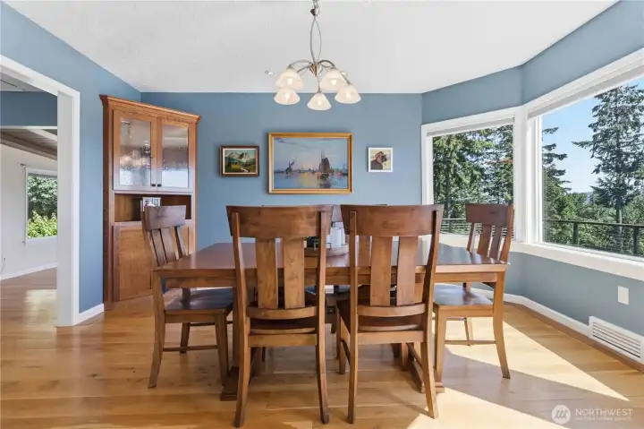 Dining Room with Custom Built In Cabinets