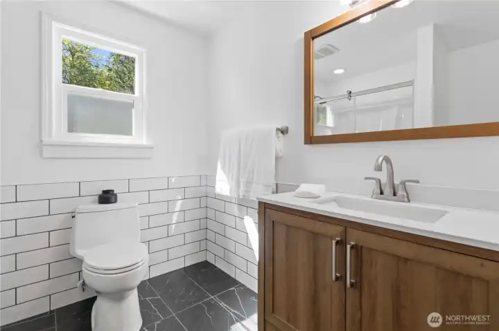 3/4 Updated Bath- Upstairs